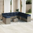 thumbnail image 1 of vidaXL 12 Piece Patio Sofa Set with Cushions Gray Poly Rattan, 1 of 4