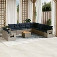 thumbnail image 1 of vidaXL 12 Piece Patio Sofa Set with Cushions Gray Poly Rattan, 1 of 6