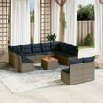 thumbnail image 1 of vidaXL 12 Piece Patio Sofa Set with Cushions Gray Poly Rattan, 1 of 5