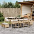 thumbnail image 1 of vidaXL 13 Piece Patio Dining Set with Cushions Beige Poly Rattan, 1 of 11
