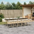 thumbnail image 1 of vidaXL 13 Piece Patio Dining Set with Cushions Beige Poly Rattan, 1 of 9