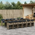 thumbnail image 1 of vidaXL 13 Piece Patio Dining Set with Cushions Gray Poly Rattan, 1 of 9