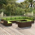 thumbnail image 1 of vidaXL 13 Piece Patio Lounge Set with Cushions Brown Poly Rattan, 1 of 11