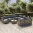 thumbnail image 1 of vidaXL 13 Piece Patio Lounge Set with Cushions Gray Poly Rattan, 1 of 9