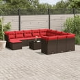 thumbnail image 1 of vidaXL 13 Piece Patio Sofa Set with Cushions Brown Poly Rattan, 1 of 4