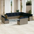 thumbnail image 1 of vidaXL 13 Piece Patio Sofa Set with Cushions Gray Poly Rattan, 1 of 10