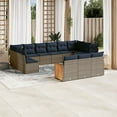 thumbnail image 1 of vidaXL 13 Piece Patio Sofa Set with Cushions Gray Poly Rattan, 1 of 9