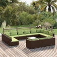 thumbnail image 1 of vidaXL 14 Piece Patio Lounge Set with Cushions Brown Poly Rattan, 1 of 11