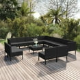 thumbnail image 1 of vidaXL 14 Piece Patio Lounge Set with Cushions Poly Rattan Black, 1 of 8