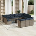 thumbnail image 1 of vidaXL 14 Piece Patio Sofa Set with Cushions Gray Poly Rattan, 1 of 4