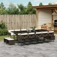 thumbnail image 1 of vidaXL 15 Piece Patio Dining Set with Cushions Brown Poly Rattan, 1 of 11