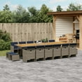 thumbnail image 1 of vidaXL 17 Piece Patio Dining Set with Cushions Gray Poly Rattan, 1 of 11