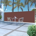 thumbnail image 1 of vidaXL 196.9" x 63" Brown Steel Folding Outdoor Panel Privacy Screen, 1 of 7