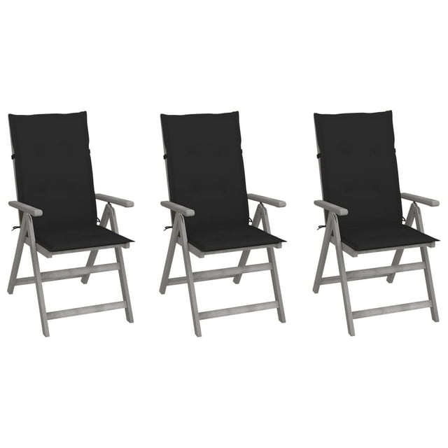vidaXL 2/3/4/6/8x Solid Wood Acacia Patio Reclining Chairs Seat Multi Colors