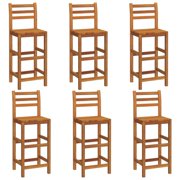 vidaXL 2/4/6/8x Solid Acacia Wood Bar Stool Outdoor Garden Bistro Chairs Stools