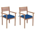 thumbnail image 1 of vidaXL 2/4/6/8x Solid Wood Teak Patio Chair with Cushions Seat Multi Colors, 1 of 11