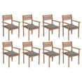thumbnail image 1 of vidaXL 2/4/6/8x Solid Wood Teak Patio Chair with Cushions Seat Multi Colors, 1 of 28