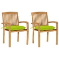 thumbnail image 1 of vidaXL 2/4/6/8x Solid Wood Teak Patio Chairs with Cushions Seat Multi Colors, 1 of 12