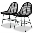thumbnail image 1 of vidaXL 2/4/6x Dining Chair Natural Rattan Wicker Colonial Kitchen Beige/Black, 1 of 30