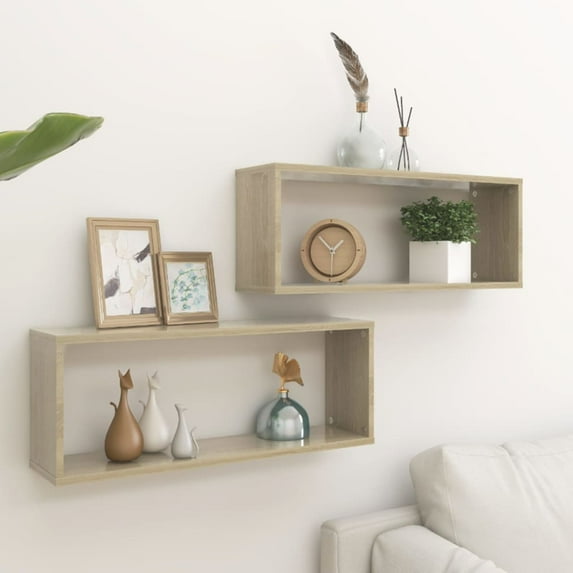 vidaXL 2/4/6x Wall Cube Shelves Engineered Wood Wall Unit Multi Colors/Sizes