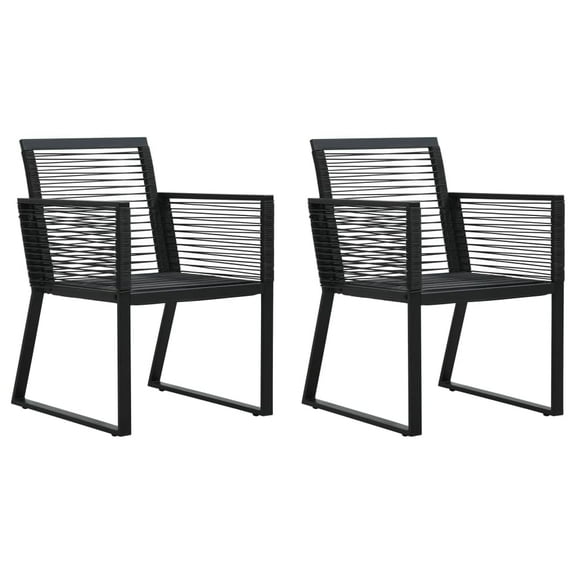 vidaXL 2/4x Garden Chair Black PVC Rattan Outdoor Patio Seating Lounge Chairs