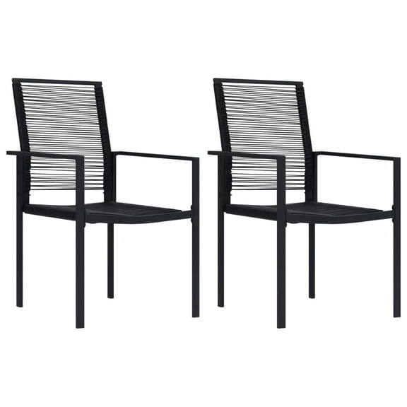 vidaXL 2/4x Patio Chairs PVC Rattan Black Garden Outdoor Chair Furniture