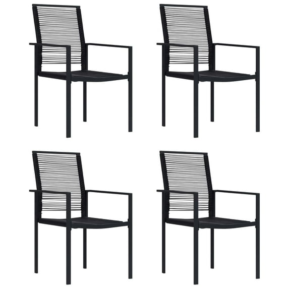 vidaXL 2/4x Patio Chairs PVC Rattan Black Garden Outdoor Chair Furniture