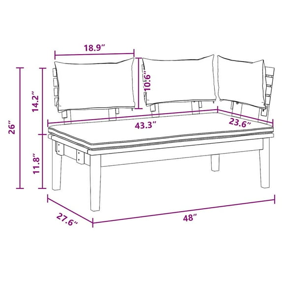 vidaXL 2 Piece Garden Bench Set Solid Wood Teak