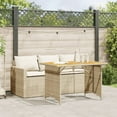 thumbnail image 1 of vidaXL 2 Piece Patio Dining Set with Cushions Beige Poly Rattan, 1 of 5