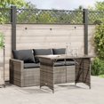 thumbnail image 1 of vidaXL 2 Piece Patio Dining Set with Cushions Gray Poly Rattan, 1 of 9