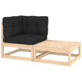 thumbnail image 1 of vidaXL 2 Piece Patio Lounge Set with Cushions Solid Pinewood, 1 of 9