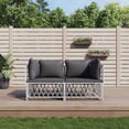 thumbnail image 1 of vidaXL 2 Piece Patio Lounge Set with Cushions White Steel, 1 of 6