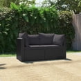 thumbnail image 1 of vidaXL 2 Piece Patio Sofa Set with Cushions Poly Rattan Black, 1 of 4