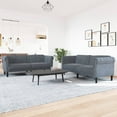 thumbnail image 1 of vidaXL 2 Piece Sofa Set Dark Gray Velvet, 1 of 8