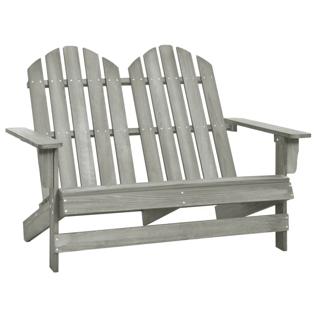 vidaXL 2-Seater Patio Adirondack Chair Solid Wood Fir Gray