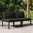 thumbnail image 1 of vidaXL 2-Seater Patio Sofa with Cushions Aluminum Anthracite, 1 of 7