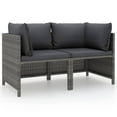 thumbnail image 1 of vidaXL 2-Seater Patio Sofa with Cushions Gray Poly Rattan, 1 of 7
