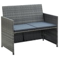 thumbnail image 1 of vidaXL 2 Seater Sofa Couch with Cushions Patio Wicker Love Seat PE Rattan, 1 of 13