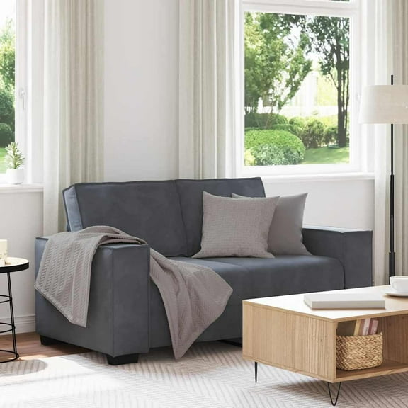 vidaXL 2-Seater Sofa Dark Gray 47.2" Velvet