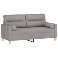 thumbnail image 1 of vidaXL 2-Seater Sofa with Pillows&Cushions Light Gray 55.1" Fabric, 1 of 42