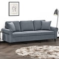 thumbnail image 1 of vidaXL 2-Seater Sofa with Throw Pillows Accent Loveseat for Living Room Velvet, 1 of 7