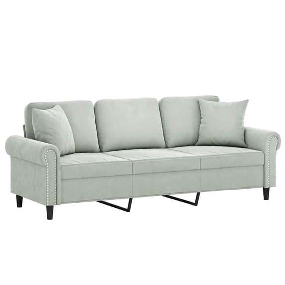 vidaXL 2-Seater Sofa with Throw Pillows Accent Loveseat for Living Room Velvet
