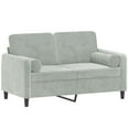 thumbnail image 1 of vidaXL 2-Seater Sofa with Throw Pillows Accent Loveseat for Living Room Velvet, 1 of 6