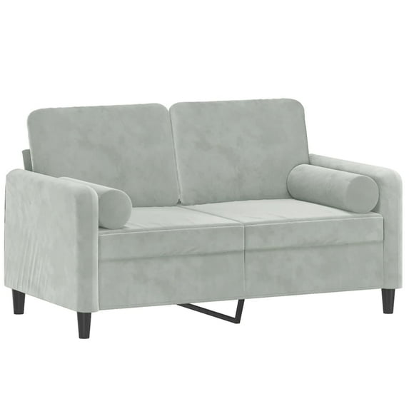 vidaXL 2-Seater Sofa with Throw Pillows Accent Loveseat for Living Room Velvet