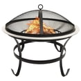 thumbnail image 1 of 2-in-1 Fire Pit and BBQ with Poker 22"x22"x19.3" Stainless Steel, 1 of 8