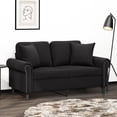 thumbnail image 1 of vidaXL 2-seater Sofa Black Velvet (100% polyester), Metal, Textilene, 1 of 5