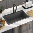 thumbnail image 1 of vidaXL 27.6-inch Kitchen Sink with Strainer, Top-Mount Sink Single Bowl, Black Stainless Steel, 1 of 11
