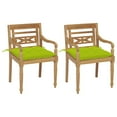 thumbnail image 1 of vidaXL 2x Solid Teak Wood Batavia Chair with Multi Color Cushions Garden Seat, 1 of 143