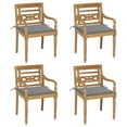 thumbnail image 1 of vidaXL 2x Solid Teak Wood Batavia Chairs with Cushions Seating Multi Colors, 1 of 3