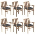 thumbnail image 1 of vidaXL 2x Solid Teak Wood Garden Chair with Multi Color Cushions Lounge Seat, 1 of 9
